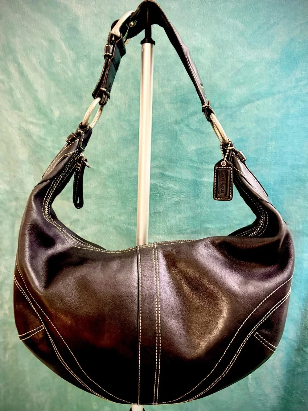 Vintage Coach Soho Black Leather Slouchy Hobo Bag 10032